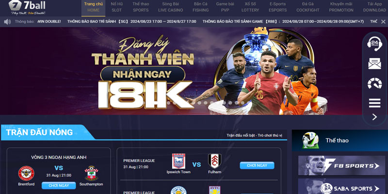 Casino online 7Ball sự lựa chọn tối ưu cho game thủ 3 miền